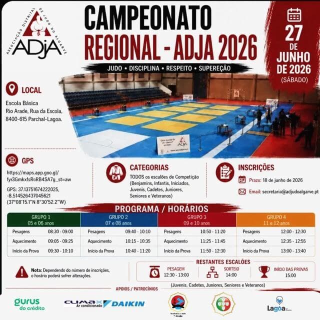 Campeonato Regional ADJA 2026 – Nova Data e Local